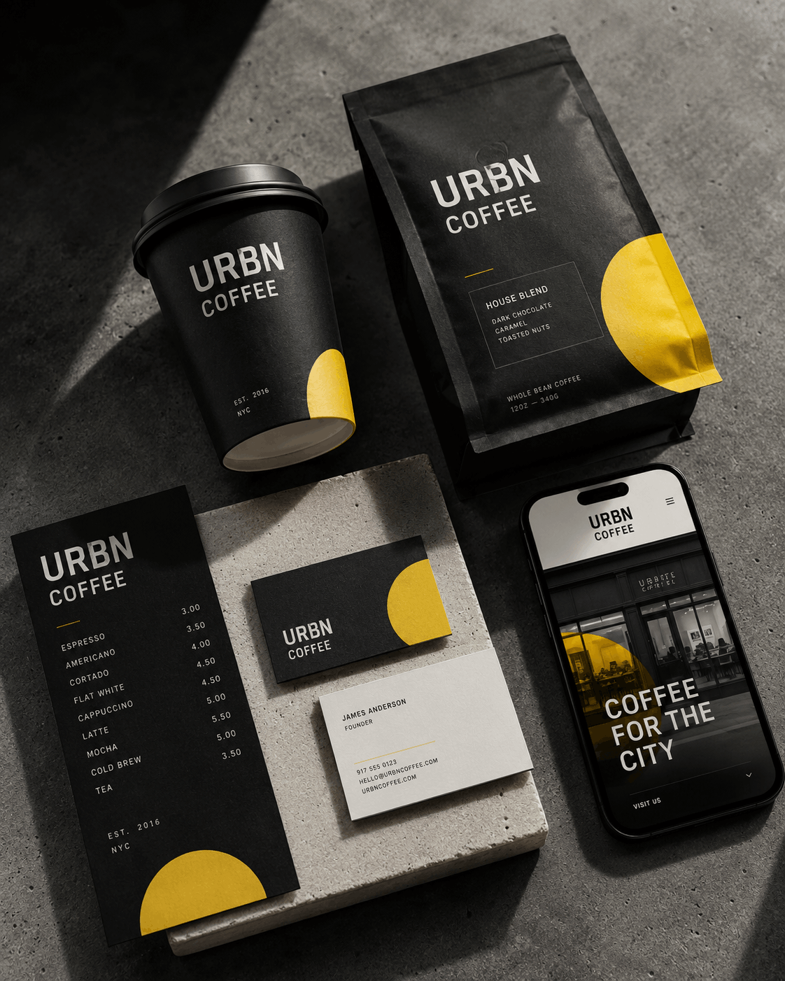 Original brand with inconsistent layout and weak hierarchy